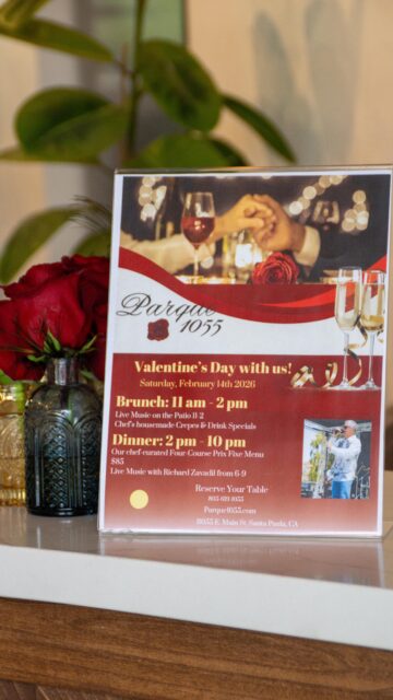 💘 Valentine’s Day at Parque 1055 💘
Enjoy a 4-course dinner, live music, and a special cocktail lineup coming soon 🍷🎶

Plus… you might receive a rose from one of our bartenders 🌹✨

Make it a night to remember, reservations recommended!

#valentinesday #datenightvibes #parque1055 
#foodie #romanticdinner