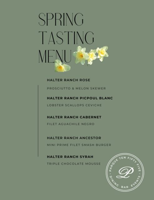 Spring tasting menu is coming and this one is so good. 🌼🍷

We’re pairing wines from Halter Ranch with a five course menu! 

Prosciutto & melon skewers, lobster scallop ceviche, filet aguachile negro, a mini prime filet smash burger, and triple chocolate mousse to finish.

If you’ve never been to one of our tasting nights, they’re honestly our favorite events we do. Super fun, great wine, and Chef always goes all out with the menu.

Call 805-619-1055 to reserve a seat or send us a DM! 

#winetasting #restaurant #foodie #santapaula #yum