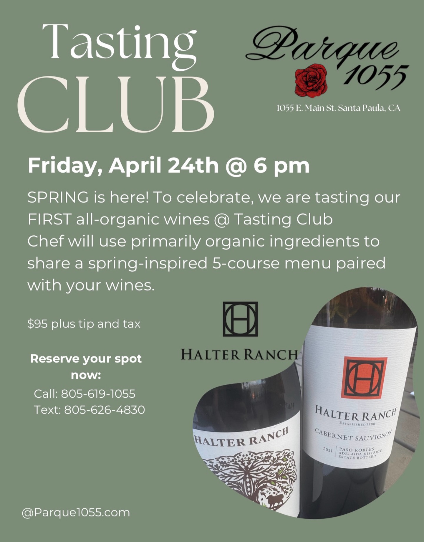 Tasting Club update 🍷

We’ve rescheduled, join us this Friday the 24th at 6PM featuring Halter Ranch wines paired with a curated 5-course menu.

An evening of intentional pairings, great wine, and even better company. If you were planning to come, we’d still love to have you and if not… this is your sign 😉

See you Friday ✨

#winedinner #tasting #wine #5coursemeal #restaurant