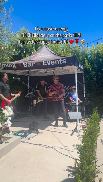 Live music on the patio today with Neon Blonde from 12–5 PM 🎶

Stick around for Happy Hour from 3–6 PM 🍸
Great music, great drinks, and the best Sunday vibes, see you soon!

#livemusic #happyhour #santapaula #805food #weekendvibes