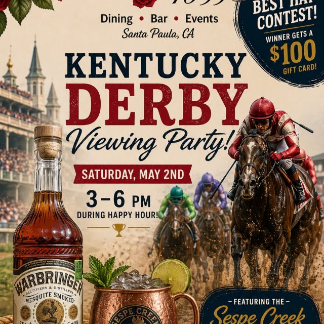 🐎🌹 The most exciting two minutes in sports deserves a party to match!

Join us at Parque 1055 for our annual Kentucky Derby Viewing Party this Saturday, May 2nd from 3–6 PM during Happy Hour.

We’re featuring the crowd favorite from last years event, Sespe Creek Mule made with locally crafted Warbringer Whiskey from Oxnard 🥃

Plus, dress to impress, our Best Hat Contest winner will take home a $100 gift card!

Grab your friends, place your bets, and celebrate Derby Day with great drinks, great vibes, and front-row race action.

#parque1055 #kentuckyderby #805events #supportlocal #derbyday
